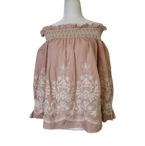 English Factory Boho Embroidered Off shoulder top